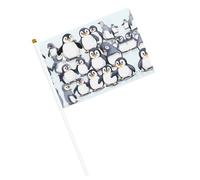 Molti simpatici pinguini bambino schizzo piccola mini bandiera portatile per giochi sportivi e festival decorazione bandiera parata 14 x 20,8 cm