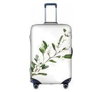 Molti simpatici pinguini schizzo custodia protettiva da viaggio, copertura per bagagli da viaggio, protezione per valigie da 45-81 cm, copertura per valigia, Ramoscello verde selvatico bianco, L