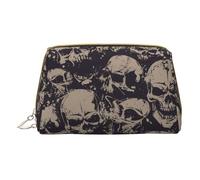 Molti teschi si riuniscono borsa per il trucco,Sacchetto cosmetico in pelle portatile,Borsa organizer da viaggio impermeabile per articoli da toeletta, Molti Teschi Insieme, Taglia unica