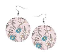 Molti tipi di orecchini floreali con cappuccio arancione, orecchini in pelle a forma rotonda, gioielli leggeri da donna pendenti, perfetti da indossare tutti i giorni