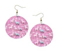 Molti unicorni rosa orecchini in pelle alla moda per le donne penzolano 1 paio di orecchini piercing leggeri stampati gioielli regali per donne ragazze