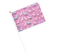 Molti unicorni rosso piccola mini bandiera portatile per giochi sportivi e festival decorazione parata bandiera 14 x 20,8 cm