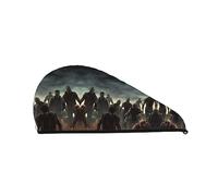 Molti zombi cuffia da bagno per donna, cuffia per capelli asciutti in velluto corallo assorbente asciugamani ad asciugatura rapida