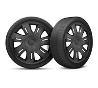 Moltico Copricerchi - Set Copricerchi Universale 4 Pezzi - Adatto a Tutti i Cerchi in Acciaio - Copri Cerchioni - Anello di Sicurezza Regolabile - Tapis-Nero - 16 Pollici