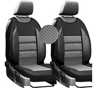 Moltico Coprisedili Auto - 2x Coprisedili Auto Universale - Coprisedile - Pelle Ecologica - Copri Sedile Auto Anteriore - Tappetino per Seggiolino Auto - Coprisedile Anteriore - Grigio