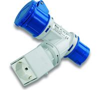 Moltiplicatore Adattatore Mobile 2 Uscite Spina 16A 2P+E 50/60 Hz IP44