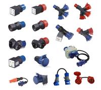 Moltiplicatore industriale 16A adattatore triplo trifase - spina ind. 3P+N+T a 3 prese ind. 3P+N+T IP54 380V 5 poli marca ROSI made in italy