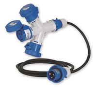 Moltiplicatore con cavo 2 metri, da spina industriale 230V a 3 prese industriali
