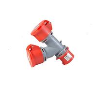 Moltiplicatore mobile industriale 400V 16A senza cavo IP44 due uscite Serie diamante rosso VB EN 60309-1-2 certificazione CE