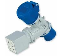Moltiplicatore con cavo 2 metri, da spina industriale 230V a 3 prese industriali