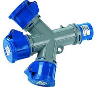 MOLTIPLICATORE PRESA IDUSTRIALE 3 POLI 16A CON USCITA 3 PRESE INDUSTRIALI 16A 220V IP44