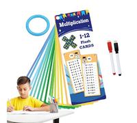 Moltiplicazione di schede flash, schede flash per bambini, gioco di apprendimento interattivo su entrambi i lati, con 2 penne cancellabili a secco per asa e scuola