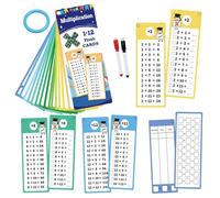 Moltiplicazione Flash Cards, doppio lato Math Learning Set, Interactive Table Cards, 3,15 x 2,76 pollici Includes 2 Dry Erase Pens, Educational Toy for Kids, Ideal for Classroom