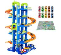 MOLTO | 6 piante parcheggi per bambini con garage, rampe, lavanderia, ascensore, stazione di benzina e area unta | Include 10 auto e arazzi | Giocattoli educativi per bambini | + 3 anni