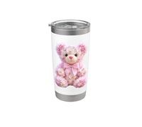 Molto carino Orchidea Rosa Orchidea Teddy Bear Design Forme Mania Bicchiere termico in acciaio inox doppia parete