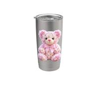 Molto carino Orchidea Rosa Orchidea Teddy Bear Design Forme Mania Bicchiere termico in acciaio inox doppia parete