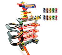 MOLTO | Garage di 5 piani in centro città + 10 macchinine - Rampe, loop e pista ad alta velocità - Stazioni di servizio e pista per elicotteri