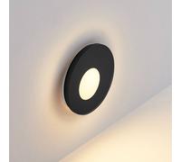 Molto Luce Lampada a incasso a LED Wall 68R Vetro RD, nero, alluminio, CCT Molto Luce