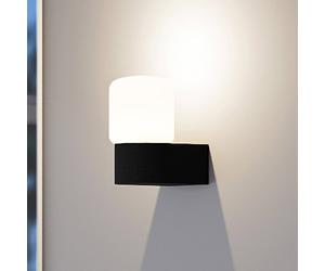 Molto Luce Lanu Flat applique da esterno, nero, alluminio/vetro Molto Luce