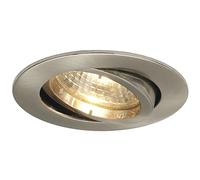 Molto Luce Plafoniera quadrupla 230 V piatta e orientabile, diametro 88 mm, effetto alluminio inox