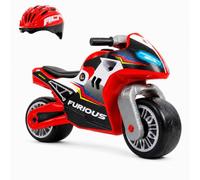 MOLTO - Moto da corsa per bambini + casco Rosso Furious, design da corsa per ragazzi e ragazze, leggero, stabile e confortevole, giocattolo sicuro per interni ed esterni, + 18 mesi