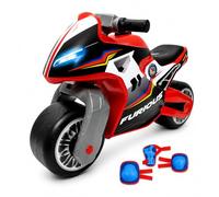 MOLTO - Motocicletta cavalcabile per bambini Rosso Furious + Protezioni, Design da corsa per ragazzi e ragazze, Leggera, stabile e confortevole, Giocattolo sicuro per interni ed esterni, + 18 mesi