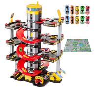 MOLTO | Parcheggio d'infanzia di 7 piani con garage, rampe, lavanderia, ascensore, stazione di benzina e area unta | Include 10 auto + accesori | Giocattoli educativi per bambini | + 3 anni