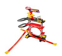 MOLTO | Parcheggio giocattolo Downtown con 2 Piante e 1 Loop - Stazione di servizio, Ascensore e Rampe ad Alta Velocità. 2 Auto incluse - Parcheggio per bambini per auto