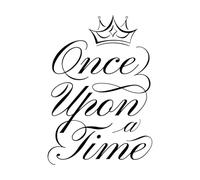 Molto tempo fa la fiaba cominciò a incoronare l'iscrizione Adesivi murali in PVC 50.4x72.2cm Decorazione carrozzeria auto Nero