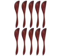 MOLUCKFU 10 Coltelli da Burro in Legno di Nanmu Set da 10 Pezzi Coltelli da Pane e Marmellata Superficie Liscia Utensili da Cucina per Uso Domestico e Ristoranti