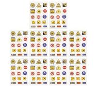 MOLUCKFU 10 fogli Adesivi Segnali Stradali Stacca Riattacca per Decorazioni Educative per Imparare Regole Traffico Facili da Rimuovere Senza Residui Gioco Interattivo per Superfici Dure