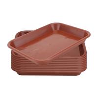 MOLUCKFU 10 Pezzi Vassoio Oblungo per Vaso da Fiori in Plastica Rosso | Base per Contenitori, Protegge Superfici da Macchie e Danni, Struttura Resistente, Uso Fioriere e Vasi