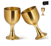MOLUCKFU 2 pezzi Calice in Metallo Vintage in Ottone Bicchiere da Offerta Multiuso per Buddismo Tazza Decorativa Piccola per Desktop e Cerimonie