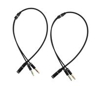 MOLUCKFU 2 pezzi Cavo Audio Splitter Jack Femmina Doppio Maschio Adattatore Y per Cuffie e Microfono Compatibile Laptop e Smartphone con Connettore Placcato e Rivestimento in Alluminio