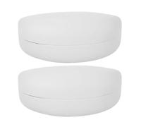 MOLUCKFU 2 Pezzi Custodia Occhiali Sole Rigida in Ferro e Pu, Retro, Bianco