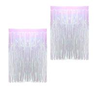 MOLUCKFU 2 pezzi Decorazione Trasparente per Parete Pioggia Altezza in Plastica per Palco Festa Compleanno Matrimonio Festival 2pcs 1 larghezza 25 metri altezza Film Arcobaleno