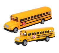 MOLUCKFU 2 pezzi Giocattoli Scuolabus per Anni Pull Back Veicoli da Gioco in Simulata di Autobus Scolastici Tascabili per Ragazzi e Ragazze