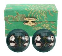 MOLUCKFU 2 pezzi Palle da Massaggio per Mani Panda Verde Palle Baoding in Smalto Resistente per Esercizi Dita e Rafforzamento Muscolare Sollievo Stress e Affaticamento con Design