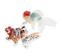 MOLUCKFU 2 Pezzi Pesce Goldfish Simulazione in Resistente e Realistico Figurine Artificiali Decorazione per Acquario Desktop e Regalo per Amanti della Natura