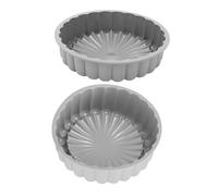 MOLUCKFU 2 pezzi Stampo Silicone Rotondo per Torte Resistente al Calore Fino C in Silicone Alimentare Grigio Antiaderente e Riutilizzabile per Cheesecake Tart e Dolci Vari