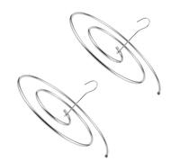 MOLUCKFU 2 Pezzi Stendi Lenzuola a Spirale, Gancio Girevole 360° | Argento, Struttura Circolare Verticale, per Biancheria e Tende, Uso su Balcone e Stendibiancheria