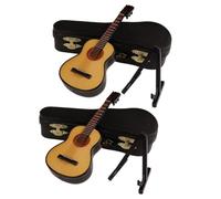 MOLUCKFU 2 Set Decorazione Chitarra Mini in Legno e Plastica per Scaffali | Pezzo Artistico ad Alta Somiglianza, Design Compatto, per Spazi Ridotti, Appassionati di Musica e Laureati