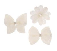 MOLUCKFU 3 pezzi Fermagli per Capelli con Fiocco e Perle Clip Becco d Anatra Decorative per Donne e Ragazze Accessori Moda Leggeri e Antiscivolo per Scuola e Feste