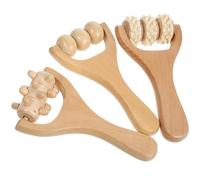 MOLUCKFU 3 pezzi Rulli in Legno per Piedi Schiena e Collo Strumento Portatile per Manipolazione Manuale Acupressione Multifunzionale Leggero e Delicato per Casa Viaggio e Relax Corpo