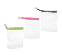 MOLUCKFU 3 Pezzi Soap Mesh Bags Holder, Bar Soap Mesh Bag in PE, Per Schiuma, per Sapone Solido in Bagno Colore Casuale