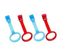 MOLUCKFU 4 pezzi Anelli per Lettino Ragazzo Ragazza Anelli da Tiro Colorati per Culla e Recinto Accessori Utili per Aiutare Stare in Piedi e Imparare a Camminare Giocattolo Appendibile