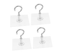 MOLUCKFU 4 Pezzi Ganci Adesivi Autoadesivi per Soffitto Foratura per Appendere Piante Luci e Decorazioni Adesione Forte per Superfici Lisce come Vetro Piastrelle e Metallo