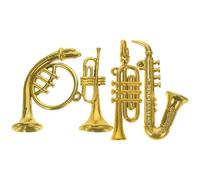 MOLUCKFU 4 Pezzi Mini Sassofono Strumento Musicale da Collezione in Plastica per Casa delle Bambole Accessori Decorativi Miniatura Giocattolo Educativo per