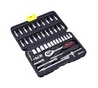 MOLUCKFU 46 pezzi Chiavi Cricchetto e Bussole in Acciaio Cromo Vanadio Attrezzi Professionali per Riparazione Auto con Valigetta Portatile Durevoli e Resistenti per Colore Casuale