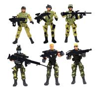 MOLUCKFU 6 pezzi Giocattoli Forze Speciali in Plastica per Ragazzi e Ragazze Modelli Soldati Interattivi per Sviluppo Coordinazione Mano-occhio e Conoscenza Educativo e Divertente